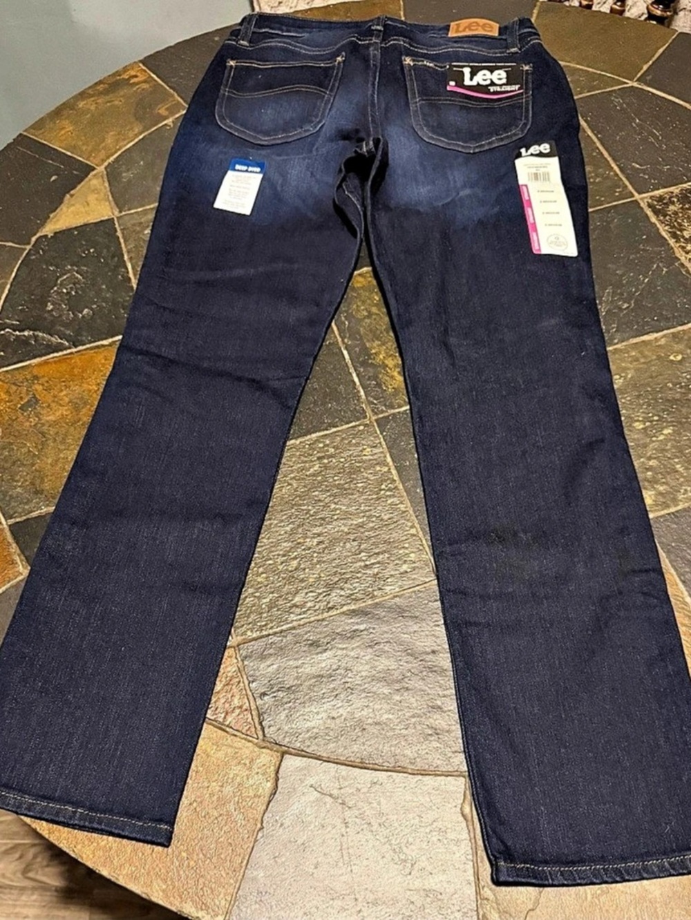 Lee Regular Fit Straight Leg Mid Rise Jeans Blue Size 8 NWT